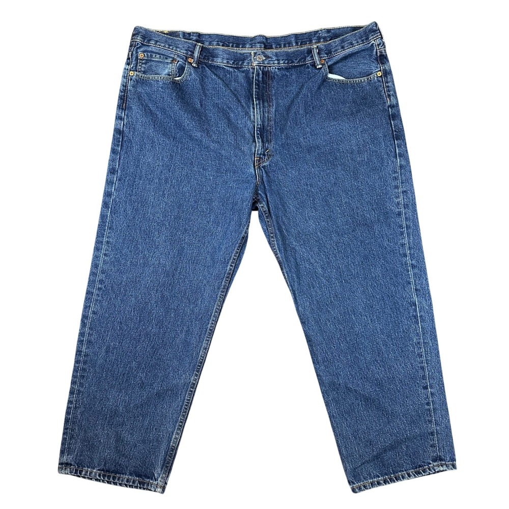 Levis 550 Relaxed Fit Dark Wash Blue Denim Jeans Mens 100% Cotton 46x27